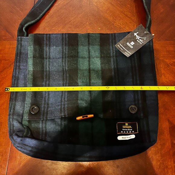 Woollen Company Scottish Tartan messenger Bag - FINE MERINO WOOL Patrick King - Picture 5 of 11